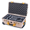 Pelican 1510 Case, Desert Tan with Yellow Handles & Latches Gray Padded Microfiber Dividers with Convolute Lid Foam ColorCase 015100-0070-310-240