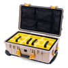 Pelican 1510 Case, Desert Tan with Yellow Handles & Latches Yellow Padded Microfiber Dividers with Mesh Lid Organizer ColorCase 015100-0110-310-240