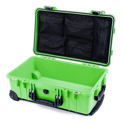Pelican 1510 Case, Lime Green with Black Handles & Latches Mesh Lid Organizer Only ColorCase 015100-0100-300-110