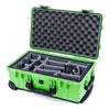 Pelican 1510 Case, Lime Green with Black Handles & Latches Gray Padded Microfiber Dividers with Convolute Lid Foam ColorCase 015100-0070-300-110