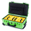 Pelican 1510 Case, Lime Green with Black Handles & Latches Yellow Padded Microfiber Dividers with Computer Pouch ColorCase 015100-0210-300-110