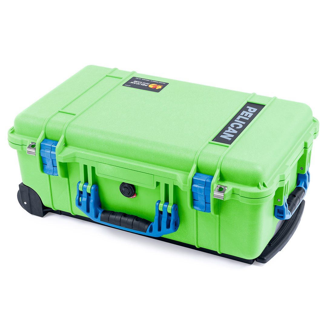 Pelican 1510 Case, Lime Green with Blue Handles &amp; Latches ColorCase 