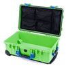 Pelican 1510 Case, Lime Green with Blue Handles & Latches Mesh Lid Organizer Only ColorCase 015100-0100-300-120