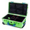 Pelican 1510 Case, Lime Green with Blue Handles & Latches TrekPak Divider System with Mesh Lid Organizer ColorCase 015100-0120-300-120
