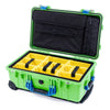 Pelican 1510 Case, Lime Green with Blue Handles & Latches Yellow Padded Microfiber Dividers with Computer Pouch ColorCase 015100-0210-300-120