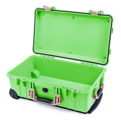 Pelican 1510 Case, Lime Green with Desert Tan Handles & Latches None (Case Only) ColorCase 015100-0000-300-310