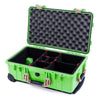 Pelican 1510 Case, Lime Green with Desert Tan Handles & Latches TrekPak Divider System with Convolute Lid Foam ColorCase 015100-0020-300-310