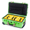 Pelican 1510 Case, Lime Green with Desert Tan Handles & Latches Yellow Padded Microfiber Dividers with Computer Pouch ColorCase 015100-0210-300-310