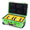 Pelican 1510 Case, Lime Green with Desert Tan Handles & Latches Yellow Padded Microfiber Dividers with Mesh Lid Organizer ColorCase 015100-0110-300-310