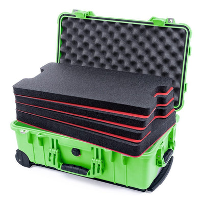 Pelican 1510 Case, Lime Green Custom Tool Kit (4 Foam Inserts with Convolute Lid Foam) ColorCase 015100-0060-300-300