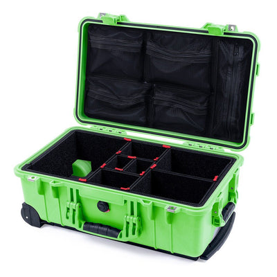 Pelican 1510 Case, Lime Green TrekPak Divider System with Mesh Lid Organizer ColorCase 015100-0120-300-300