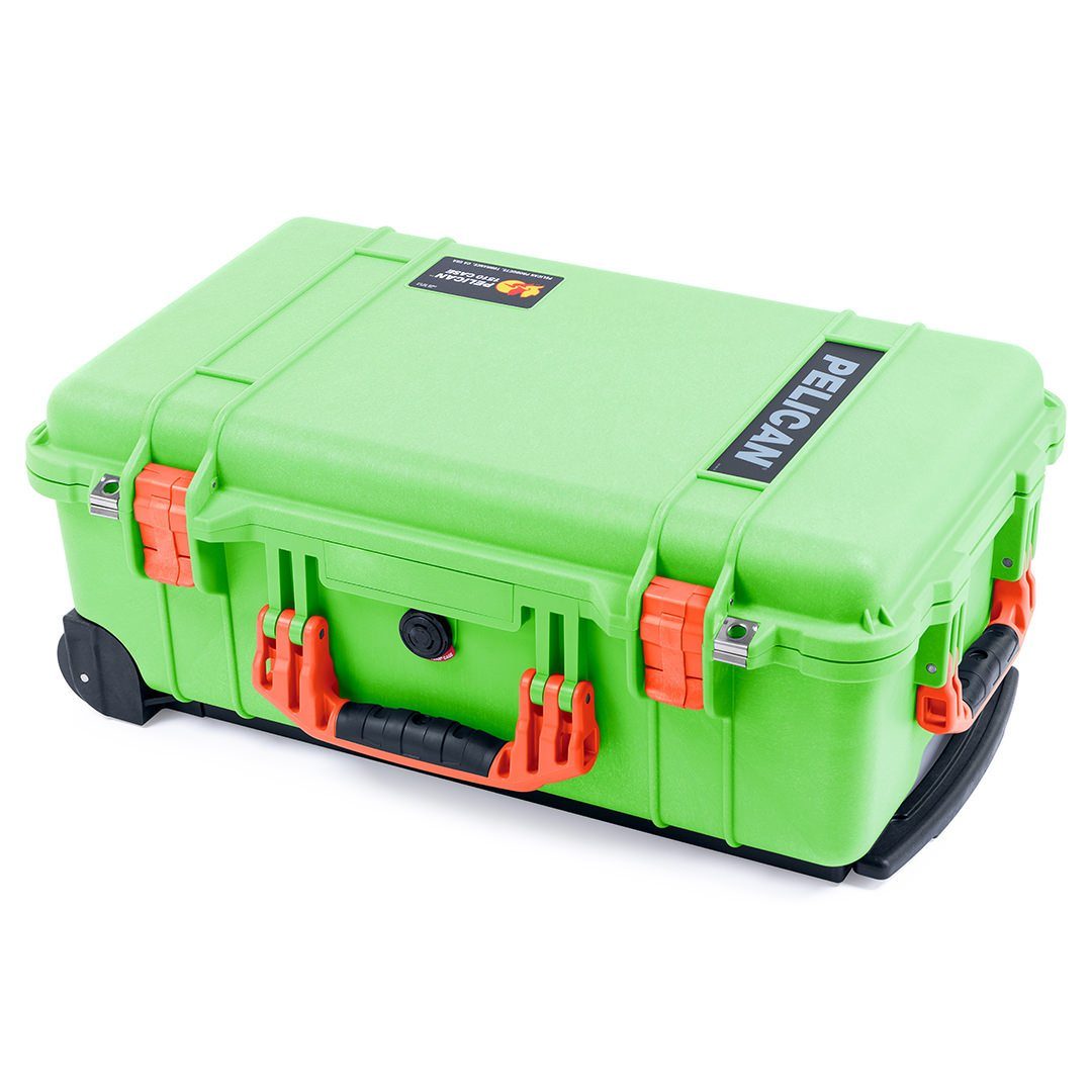 Pelican 1510 Case, Lime Green with Orange Handles & Latches ColorCase 