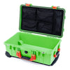 Pelican 1510 Case, Lime Green with Orange Handles & Latches Mesh Lid Organizer Only ColorCase 015100-0100-300-150
