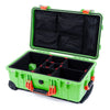 Pelican 1510 Case, Lime Green with Orange Handles & Latches TrekPak Divider System with Mesh Lid Organizer ColorCase 015100-0120-300-150
