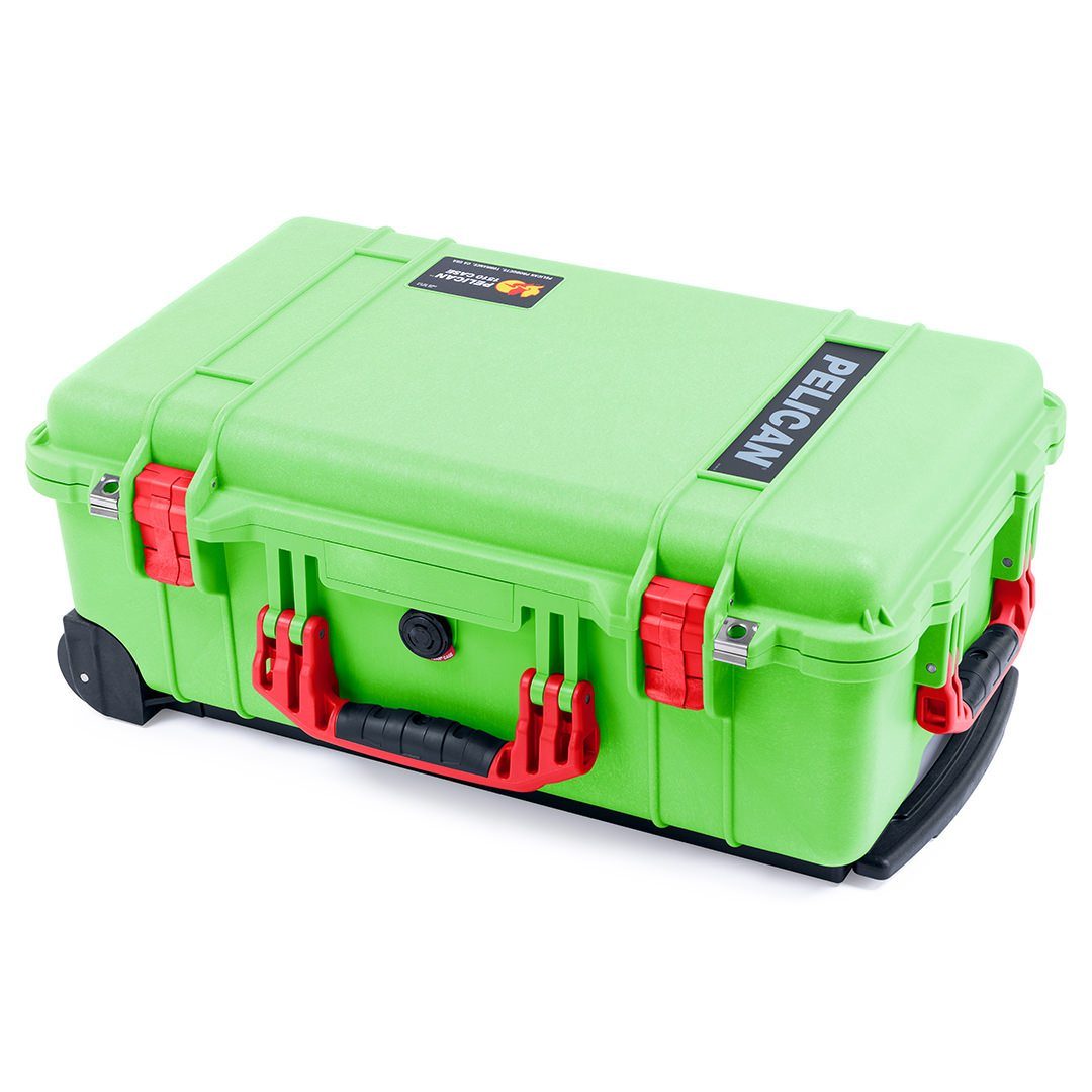 Pelican 1510 Case, Lime Green with Red Handles &amp; Latches ColorCase 