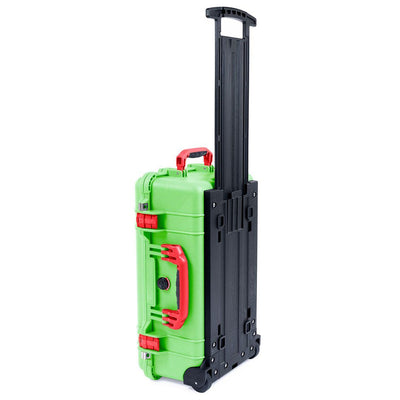 Pelican 1510 Case, Lime Green with Red Handles & Latches ColorCase