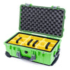 Pelican 1510 Case, Lime Green with Silver Handles & Latches Yellow Padded Microfiber Dividers with Convolute Lid Foam ColorCase 015100-0010-300-180