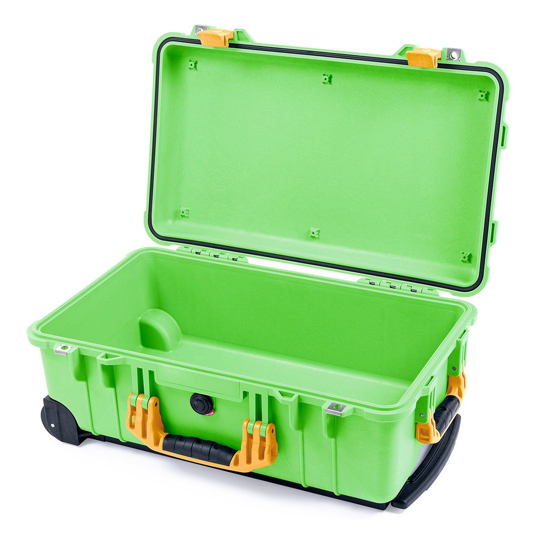 Pelican 1510 Case, Lime Green with Yellow Handles &amp; Latches None (Case Only) ColorCase 015100-0000-300-240