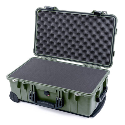 Pelican 1510 Case, OD Green with Black Handles & Latches Pick & Pluck Foam with Convolute Lid Foam ColorCase 015100-0001-130-110