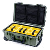 Pelican 1510 Case, OD Green with Black Handles & Latches Yellow Padded Microfiber Dividers with Mesh Lid Organizer ColorCase 015100-0110-130-110