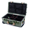Pelican 1510 Case, OD Green with Desert Tan Handles & Latches TrekPak Divider System with Mesh Lid Organizer ColorCase 015100-0120-130-310