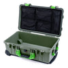Pelican 1510 Case, OD Green with Lime Green Handles & Latches Mesh Lid Organizer Only ColorCase 015100-0100-130-300