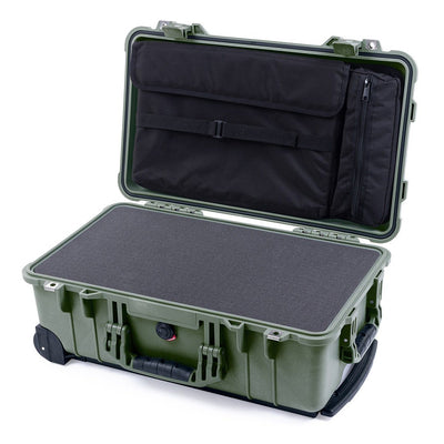 Pelican 1510 Case, OD Green Pick & Pluck Foam with Computer Pouch ColorCase 015100-0201-130-130