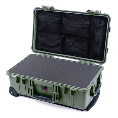 Pelican 1510 Case, OD Green Pick & Pluck Foam with Mesh Lid Organizer ColorCase 015100-0101-130-130