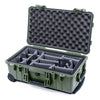 Pelican 1510 Case, OD Green Gray Padded Microfiber Dividers with Convolute Lid Foam ColorCase 015100-0070-130-130