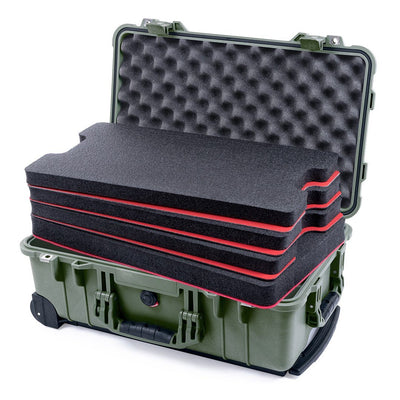 Pelican 1510 Case, OD Green Custom Tool Kit (4 Foam Inserts with Convolute Lid Foam) ColorCase 015100-0060-130-130