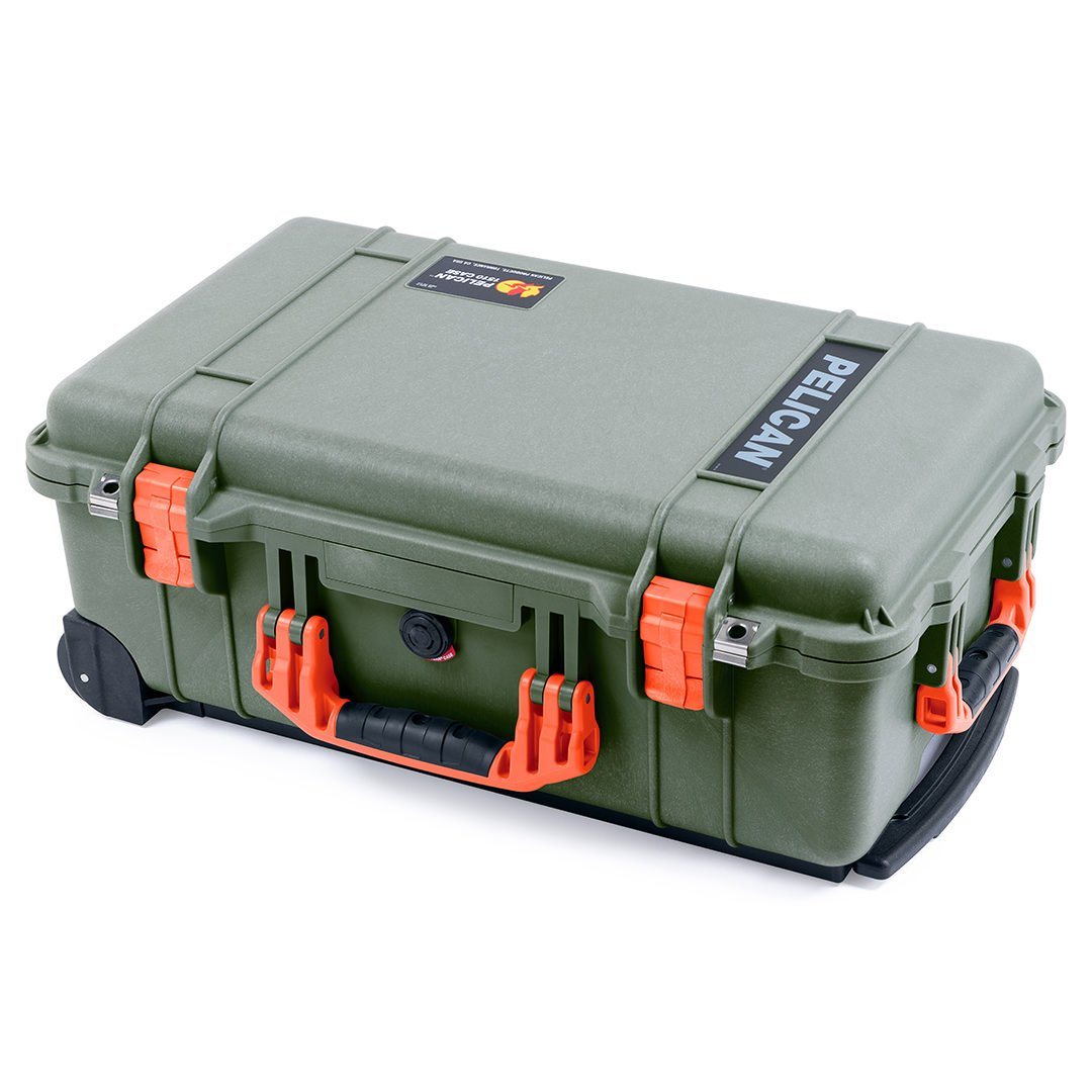Pelican 1510 Case, OD Green with Orange Handles &amp; Latches ColorCase 