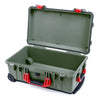 Pelican 1510 Case, OD Green with Red Handles & Latches None (Case Only) ColorCase 015100-0000-130-320