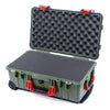 Pelican 1510 Case, OD Green with Red Handles & Latches Pick & Pluck Foam with Convolute Lid Foam ColorCase 015100-0001-130-320