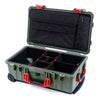 Pelican 1510 Case, OD Green with Red Handles & Latches TrekPak Divider System with Computer Pouch ColorCase 015100-0220-130-320