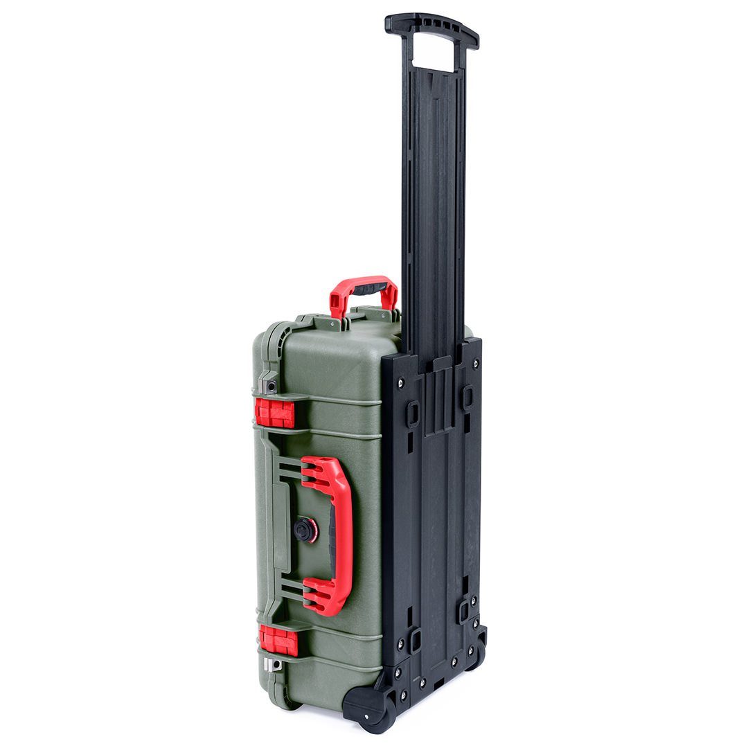 Pelican 1510 Case, OD Green with Red Handles &amp; Latches ColorCase 