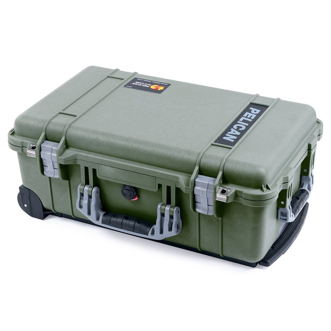 Pelican 1510 Case, OD Green with Silver Handles & Latches ColorCase 