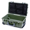 Pelican 1510 Case, OD Green with Silver Handles & Latches Mesh Lid Organizer Only ColorCase 015100-0100-130-180