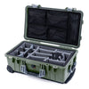 Pelican 1510 Case, OD Green with Silver Handles & Latches Gray Padded Microfiber Dividers with Mesh Lid Organizer ColorCase 015100-0170-130-180