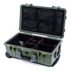 Pelican 1510 Case, OD Green with Silver Handles & Latches TrekPak Divider System with Mesh Lid Organizer ColorCase 015100-0120-130-180