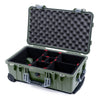 Pelican 1510 Case, OD Green with Silver Handles & Latches TrekPak Divider System with Convolute Lid Foam ColorCase 015100-0020-130-180