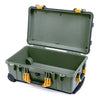 Pelican 1510 Case, OD Green with Yellow Handles & Latches None (Case Only) ColorCase 015100-0000-130-240