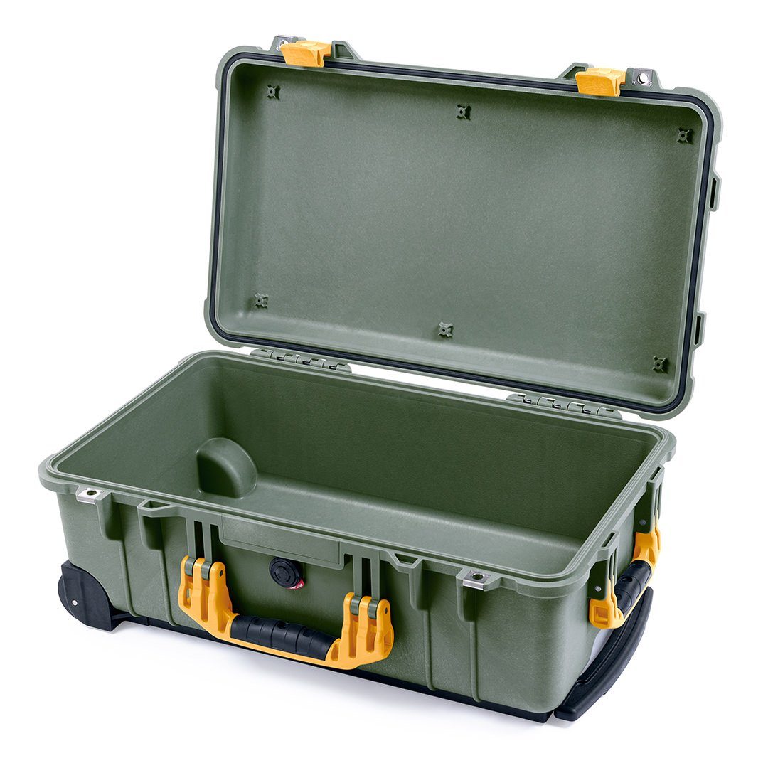 Pelican 1510 Case, OD Green with Yellow Handles &amp; Latches None (Case Only) ColorCase 015100-0000-130-240