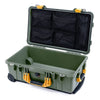 Pelican 1510 Case, OD Green with Yellow Handles & Latches Mesh Lid Organizer Only ColorCase 015100-0100-130-240