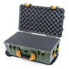Pelican 1510 Case, OD Green with Yellow Handles & Latches Pick & Pluck Foam with Convolute Lid Foam ColorCase 015100-0001-130-240