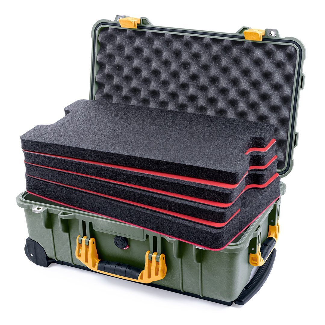 Pelican 1510 Case: OD Green with Yellow Handles