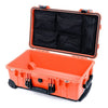 Pelican 1510 Case, Orange with Black Handles & Latches Mesh Lid Organizer Only ColorCase 015100-0100-150-110
