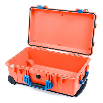 Pelican 1510 Case, Orange with Blue Handles & Latches None (Case Only) ColorCase 015100-0000-150-120