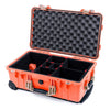 Pelican 1510 Case, Orange with Desert Tan Handles & Latches TrekPak Divider System with Convolute Lid Foam ColorCase 015100-0020-150-310