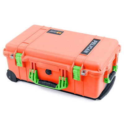 Pelican 1510 Case, Orange with Lime Green Handles & Latches ColorCase