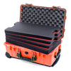 Pelican 1510 Case, Orange with OD Green Handles & Latches Custom Tool Kit (4 Foam Inserts with Convolute Lid Foam) ColorCase 015100-0060-150-130